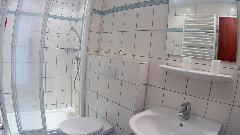 Koupelna v ubytování Pension Kueck
