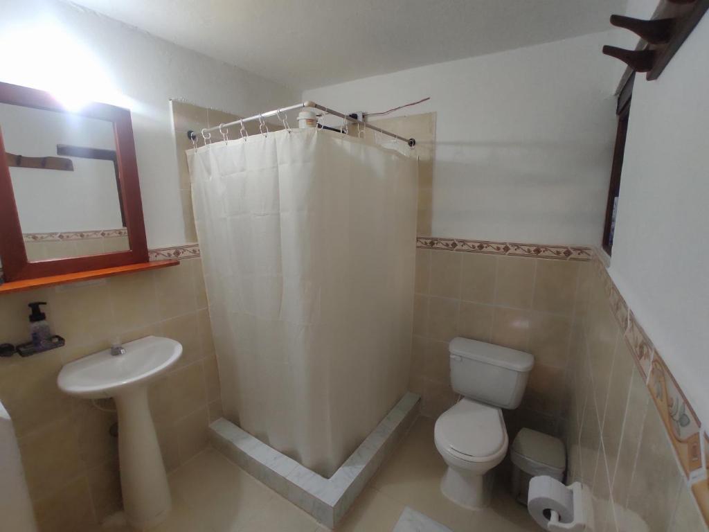 Koupelna v ubytování Casa Alojamiento Maespit