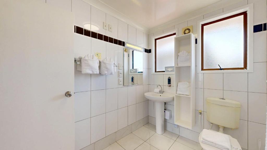 Koupelna v ubytování Albatross Motel