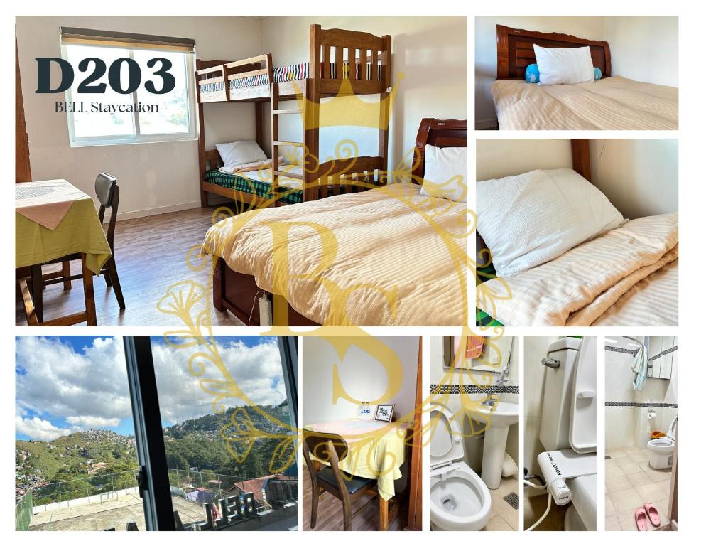 Postel nebo postele na pokoji v ubytování Baguio BELL Staycation