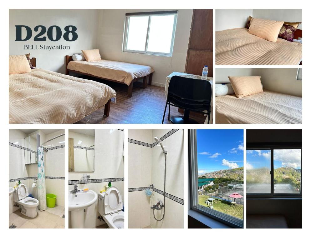 Postel nebo postele na pokoji v ubytování Baguio BELL Staycation