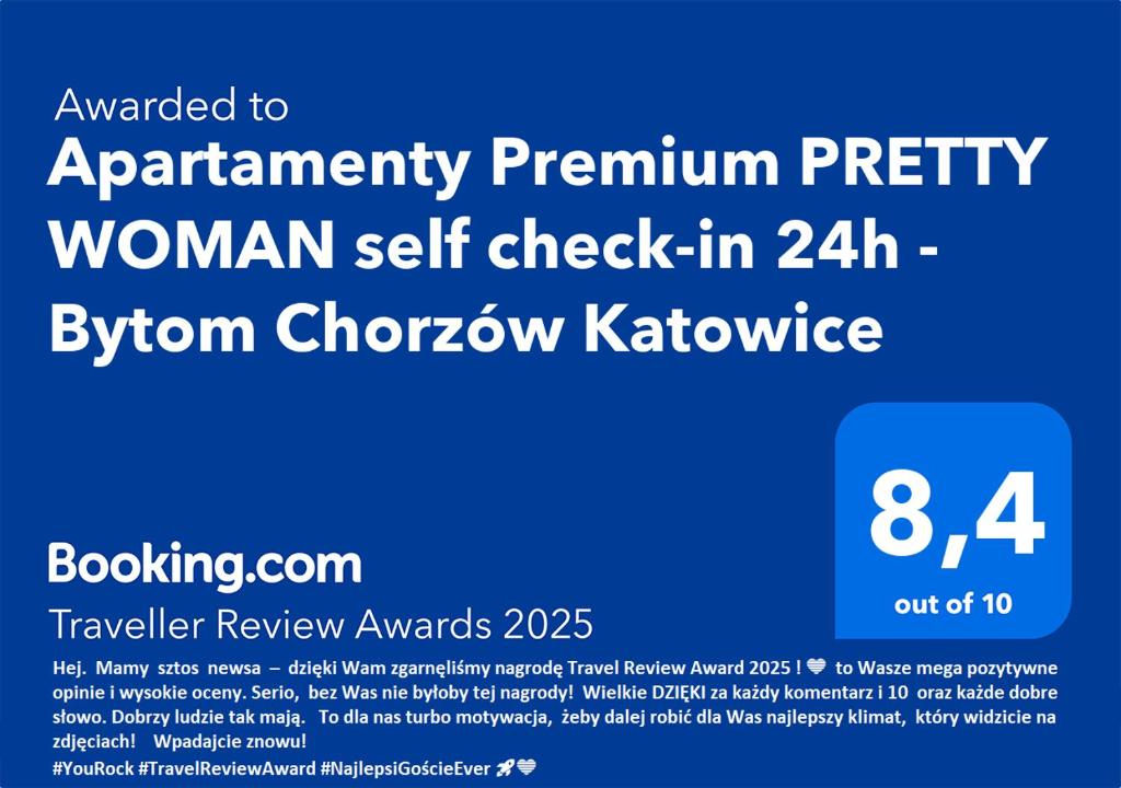Certifikát, ocenenie alebo iný dokument vystavený v ubytovaní Apartamenty Premium PRETTY WOMAN self check-in 24h - Bytom Chorzów Katowice