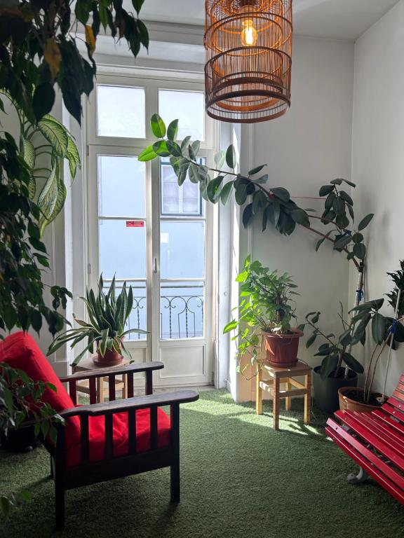 Posezení v ubytování Living Lounge Hostel