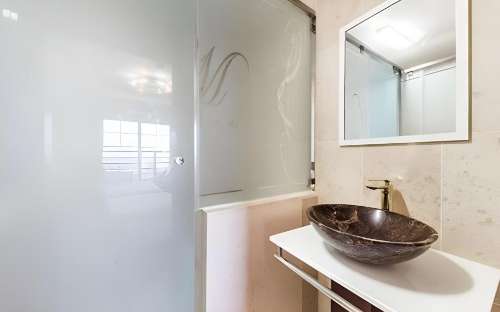 Koupelna v ubytování Lamer Hotel