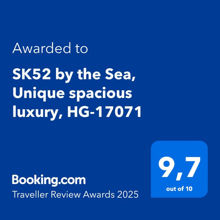 Certifikát, hodnocení, plakát nebo jiný dokument vystavený v ubytování SK52 by the Sea, Unique spacious luxury, HG-17071