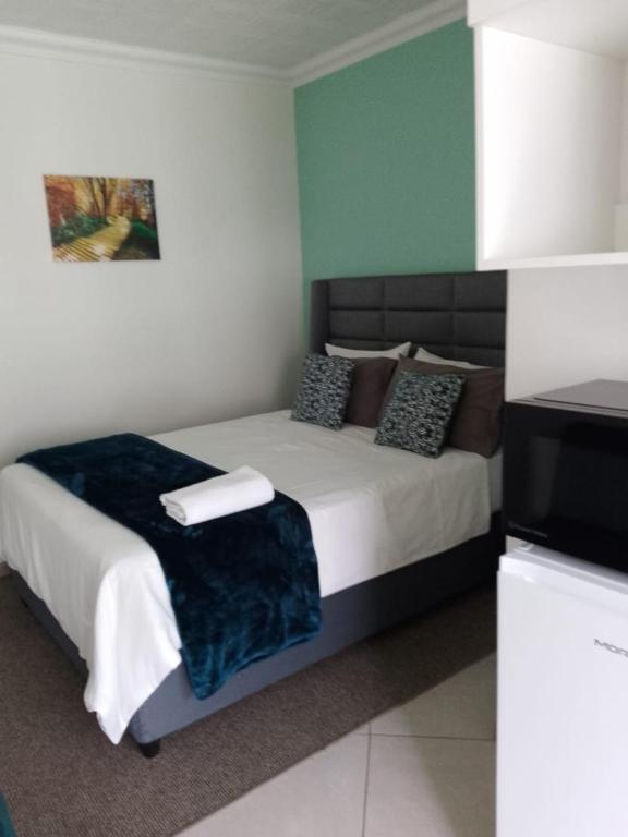 a bedroom with a bed and a television at Twinex Accommodation Bellville in Stikland