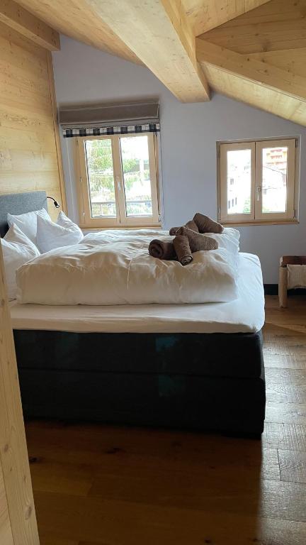Postel nebo postele na pokoji v ubytování Chalet Myriam
