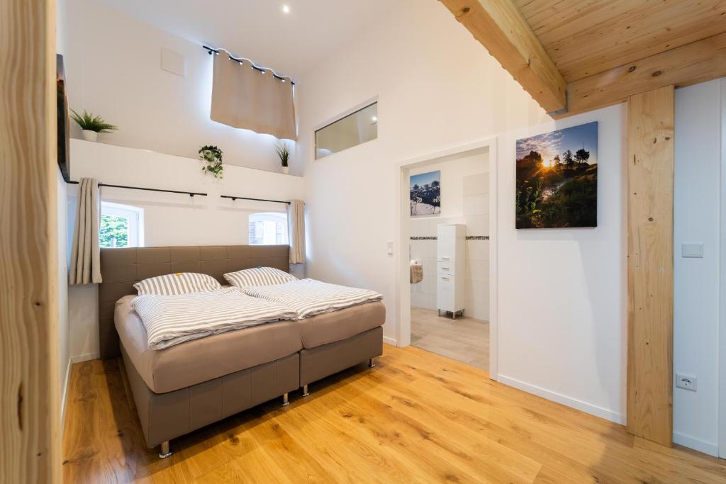Postel nebo postele na pokoji v ubytování Ferienwohnung Fuchs