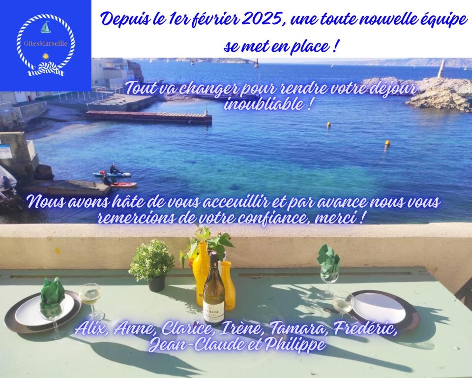 un flyer pour un complexe avec une photo de piscine dans l'établissement Cabanon de Malmousque, à Marseille