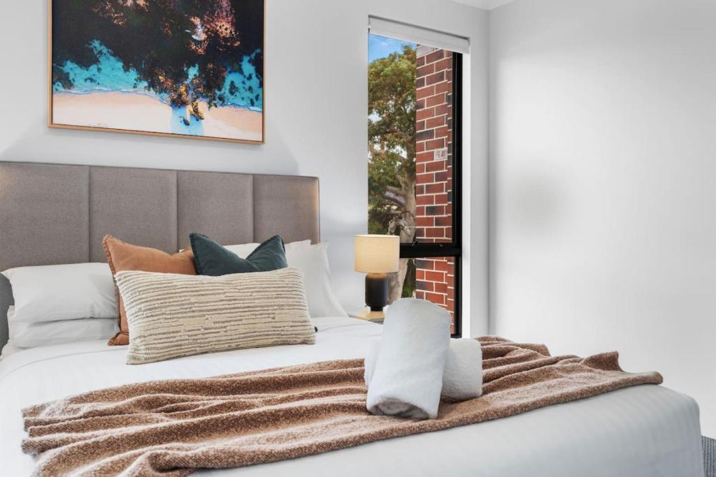 Ένα ή περισσότερα κρεβάτια σε δωμάτιο στο Stylish Luxury in West Perth