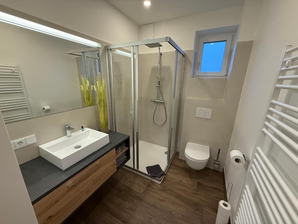Koupelna v ubytování Appartements Stuhleckblick