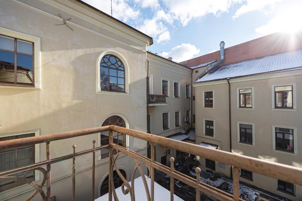 Balkón nebo terasa v ubytování Vilnius Hostel