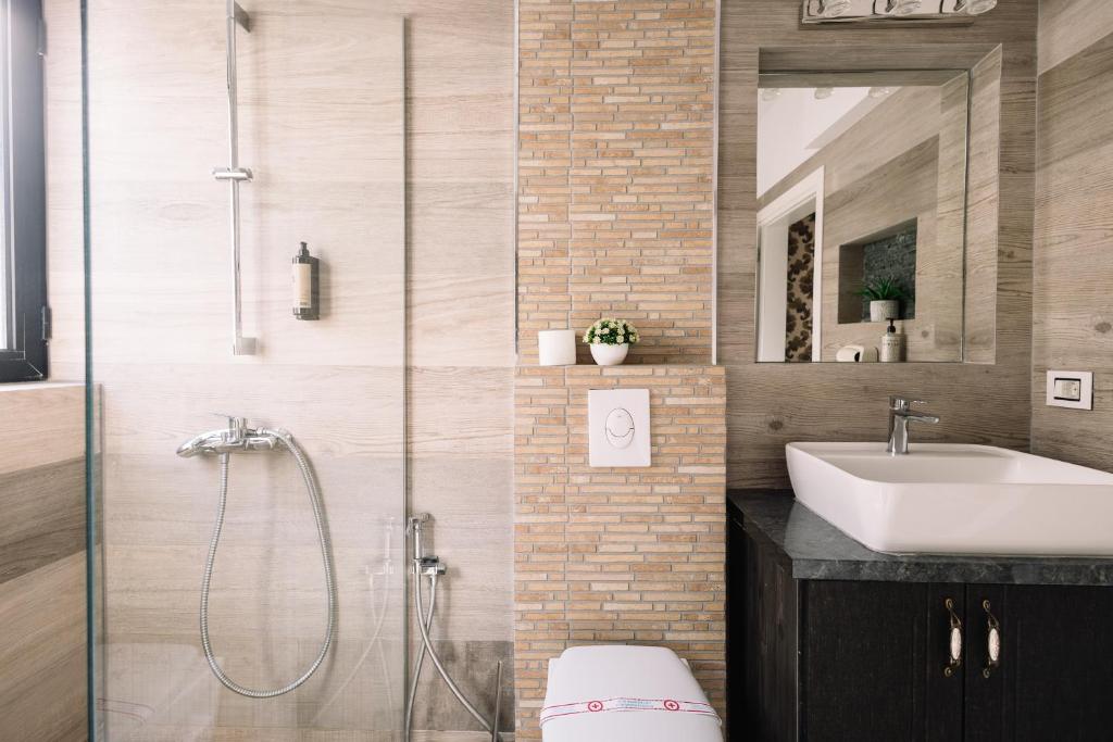 Koupelna v ubytování Hotel Platinum Lux