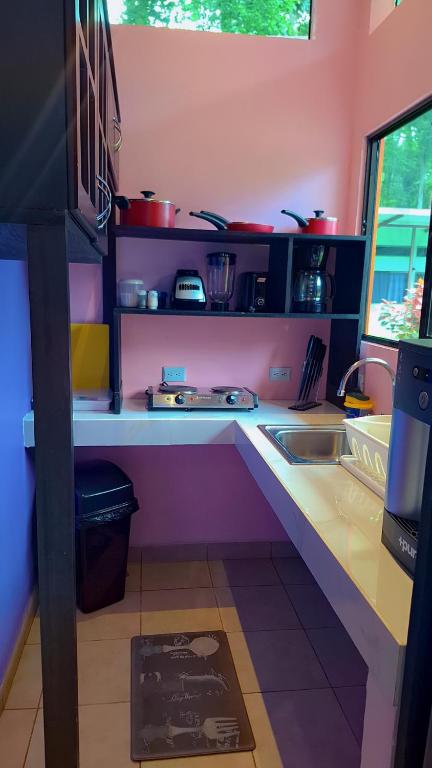 Kuchyň nebo kuchyňský kout v ubytování Caribbean Blue Morpho Casitas