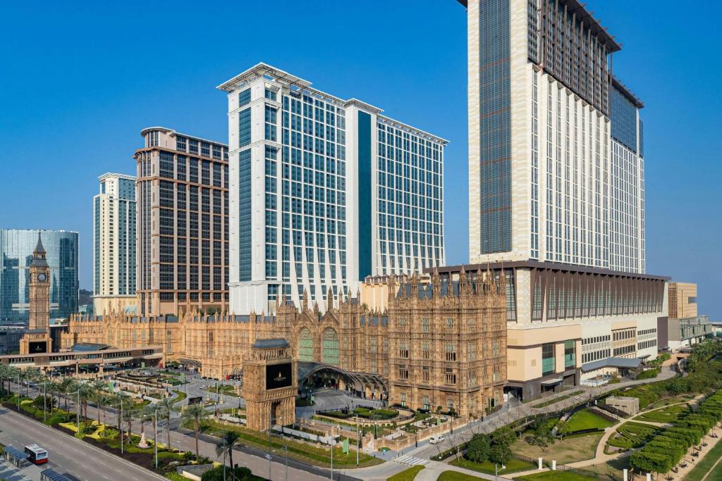 Nespecifikovaný výhled na destinaci Macao nebo výhled na město při pohledu z hotelu