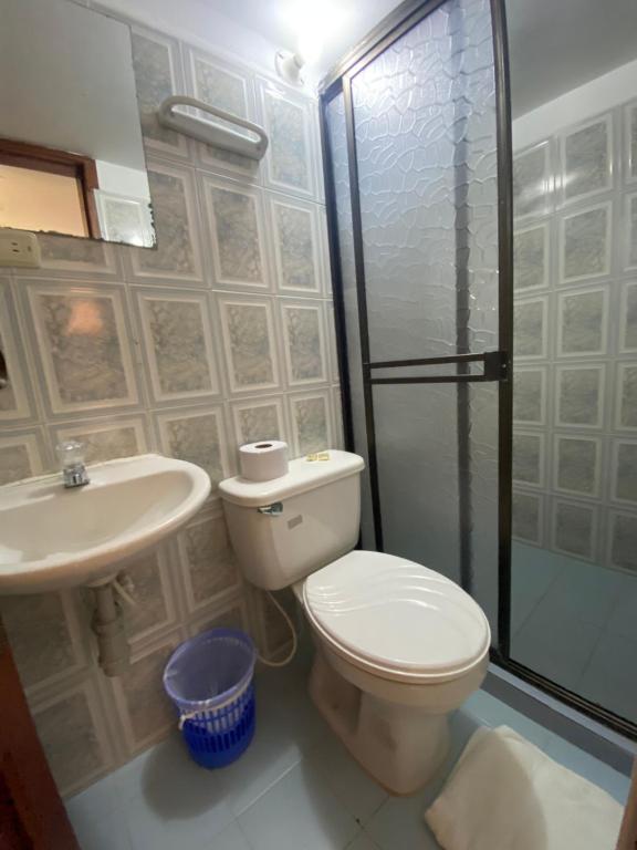 Koupelna v ubytování Hotel Davilejas