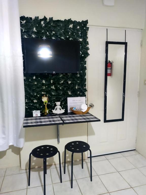 TV a/nebo společenská místnost v ubytování Boricua 3 Studio Apt C Air Conditioning Wi Fi