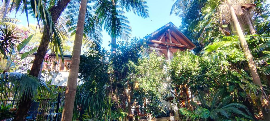 Κήπος έξω από το Forest Retreat on a Street