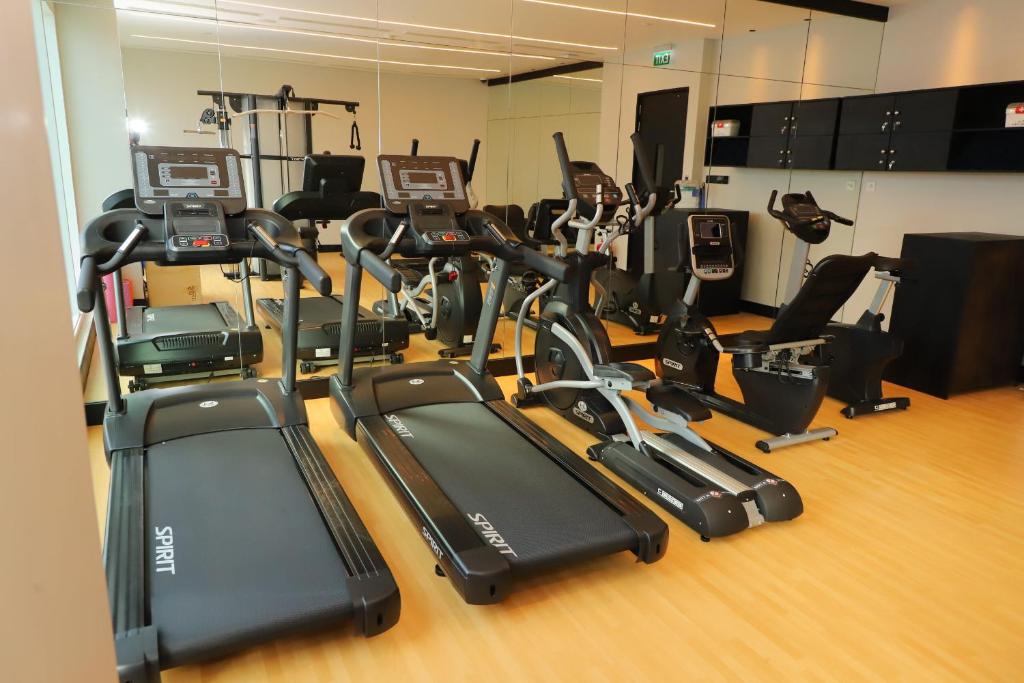 Fitness centrum a/nebo fitness zařízení v ubytování Sofia Colombo City Hotel