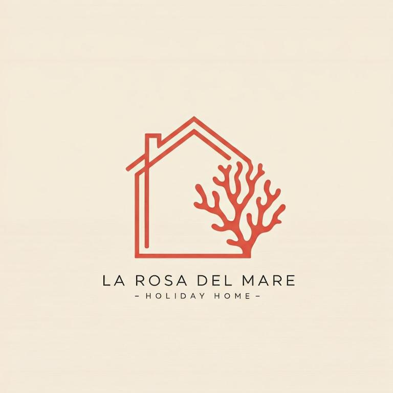 a logo for a real estate company with a house and a coral at La Rosa Del Mare in La Maddalena