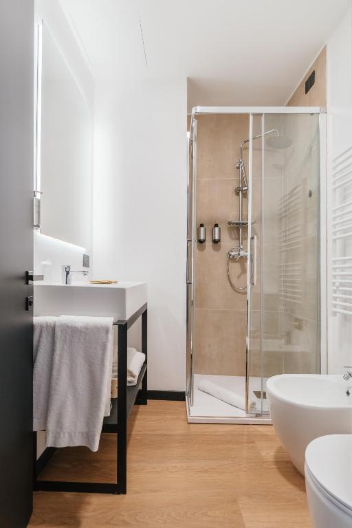 Koupelna v ubytování Aspio Hotel