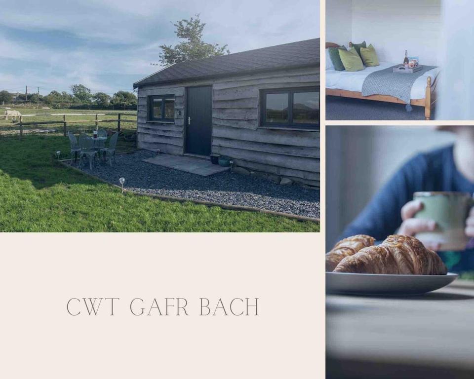 a collage of three pictures of a cevril car back at Cwt Gafr Bach in Pwllheli