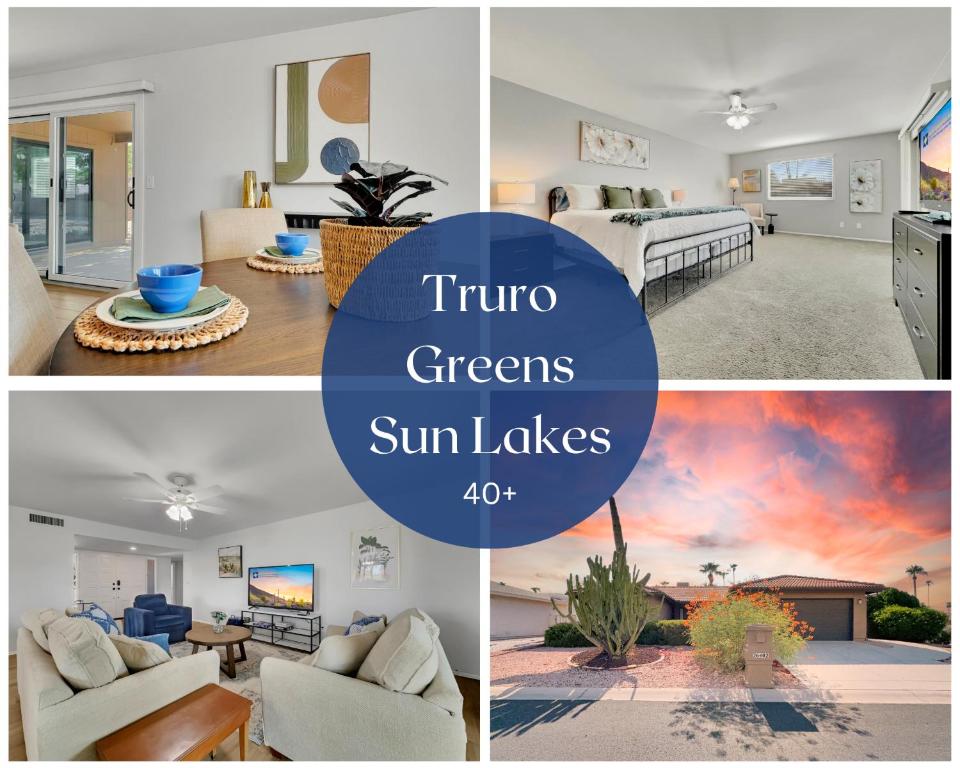 a collage of photos of a living room and a living room at Truro Sun Lakes in Sun Lakes
