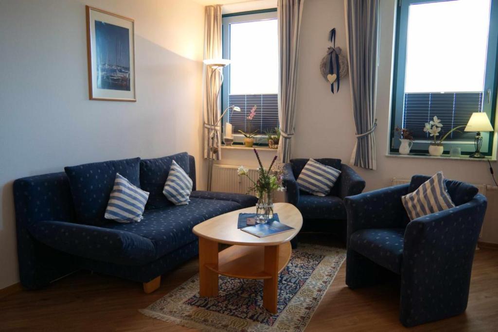 Χώρος καθιστικού στο Inselblume 04 - Geräumige Ferienwohnung am Südstrand