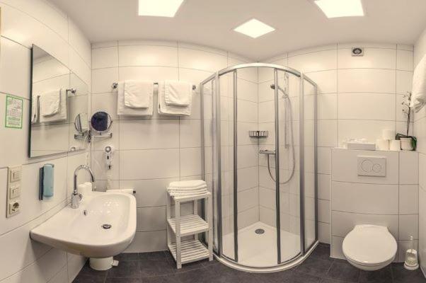 Koupelna v ubytování Hotel Hirschen