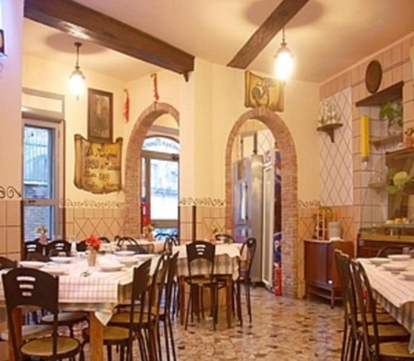 a restaurant with tables and chairs in a room at Silvana House in Naples