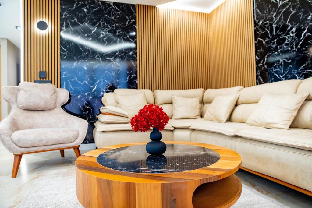 Χώρος καθιστικού στο Apartments Polejanov