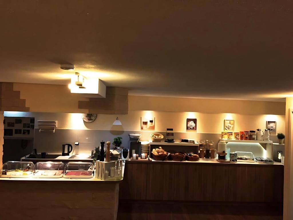 Kuchyň nebo kuchyňský kout v ubytování Gästehaus Elzblick