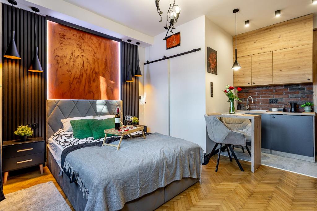Η κουζίνα ή μικρή κουζίνα στο Stylowy apartament w centrum Ełku