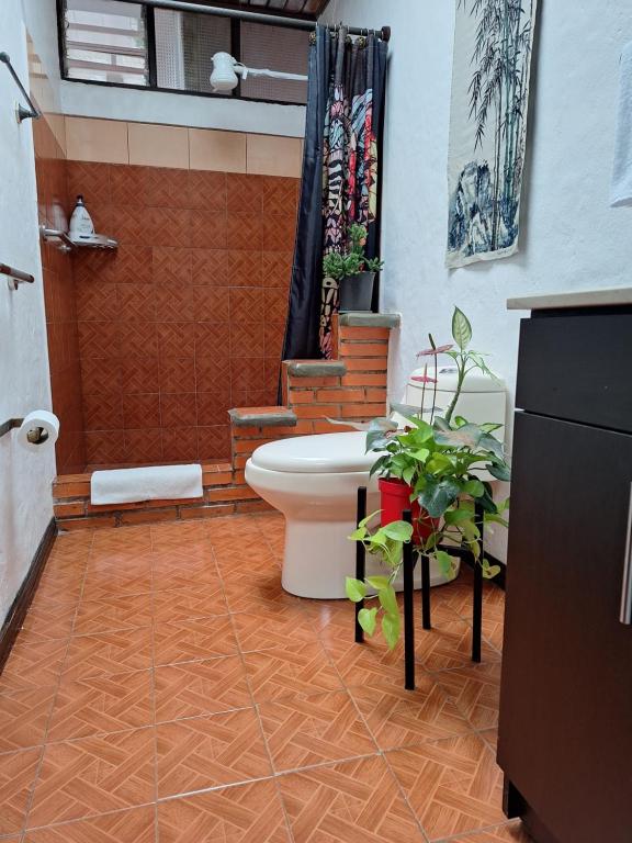 Koupelna v ubytování Casa Irazú