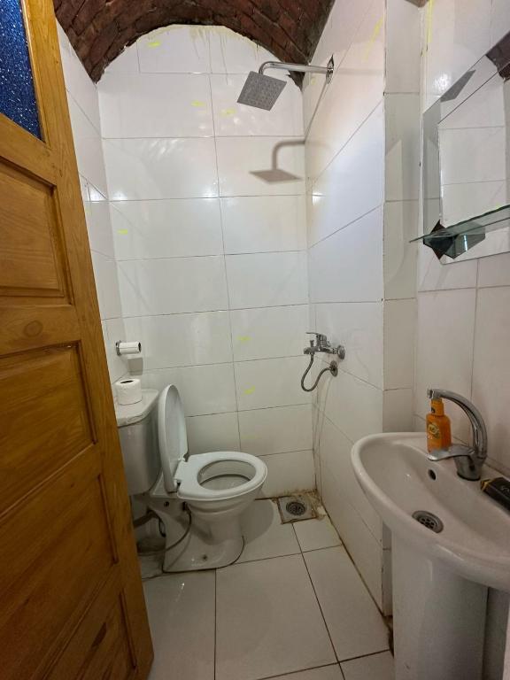 a bathroom with a toilet and a sink at Nubian King in Aswan
