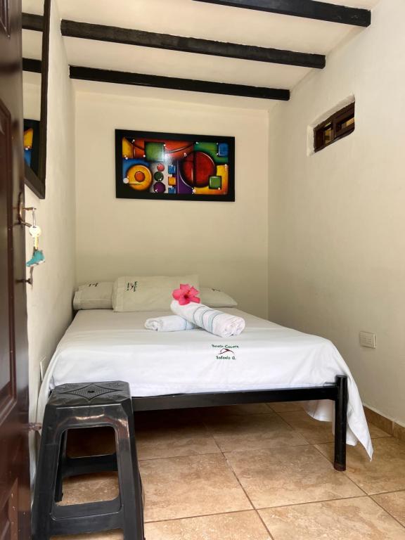 Postel nebo postele na pokoji v ubytování Paraiso Cocora