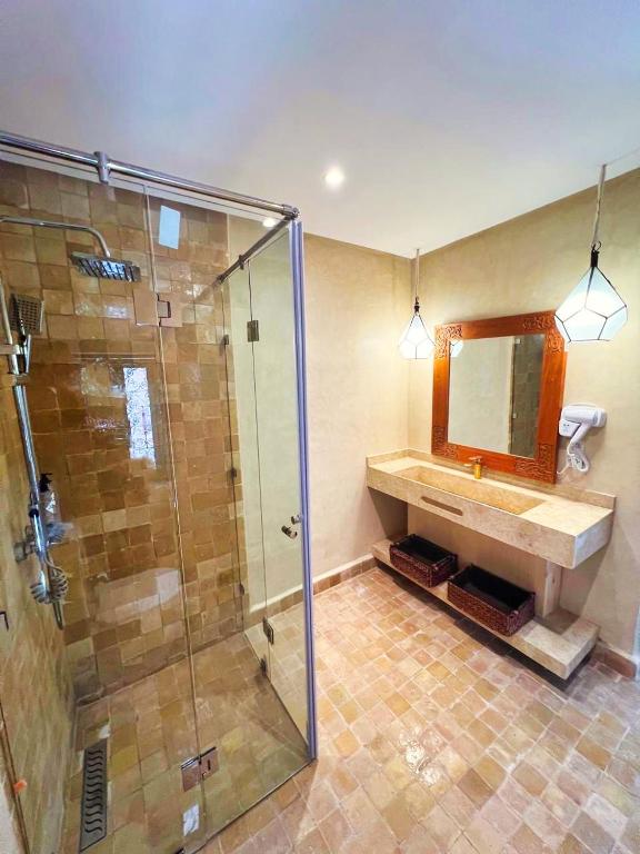 Koupelna v ubytování Riad JiL & SPA