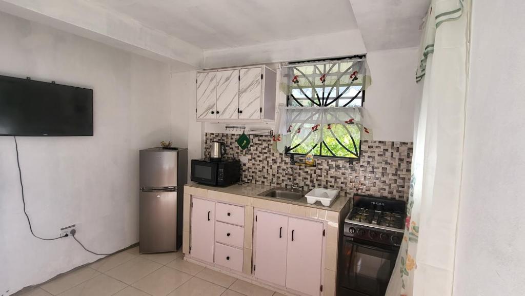 Kuchyň nebo kuchyňský kout v ubytování Twyn Apartment