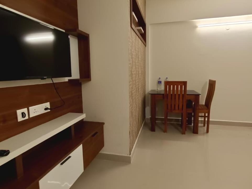 TV a/nebo společenská místnost v ubytování LAVENDER AiRPORT SUITE