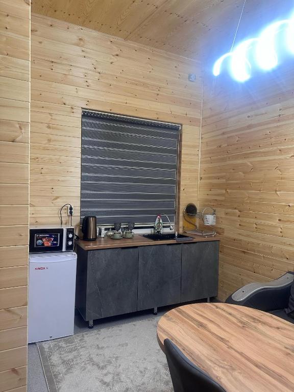Kuchyň nebo kuchyňský kout v ubytování Vavilon