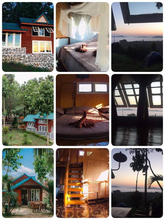 a collage of pictures of different houses and homes at โฮมสเตย์เขาค้อบ้านไร่รื่นฤดี in Ban Khao Ya Nua