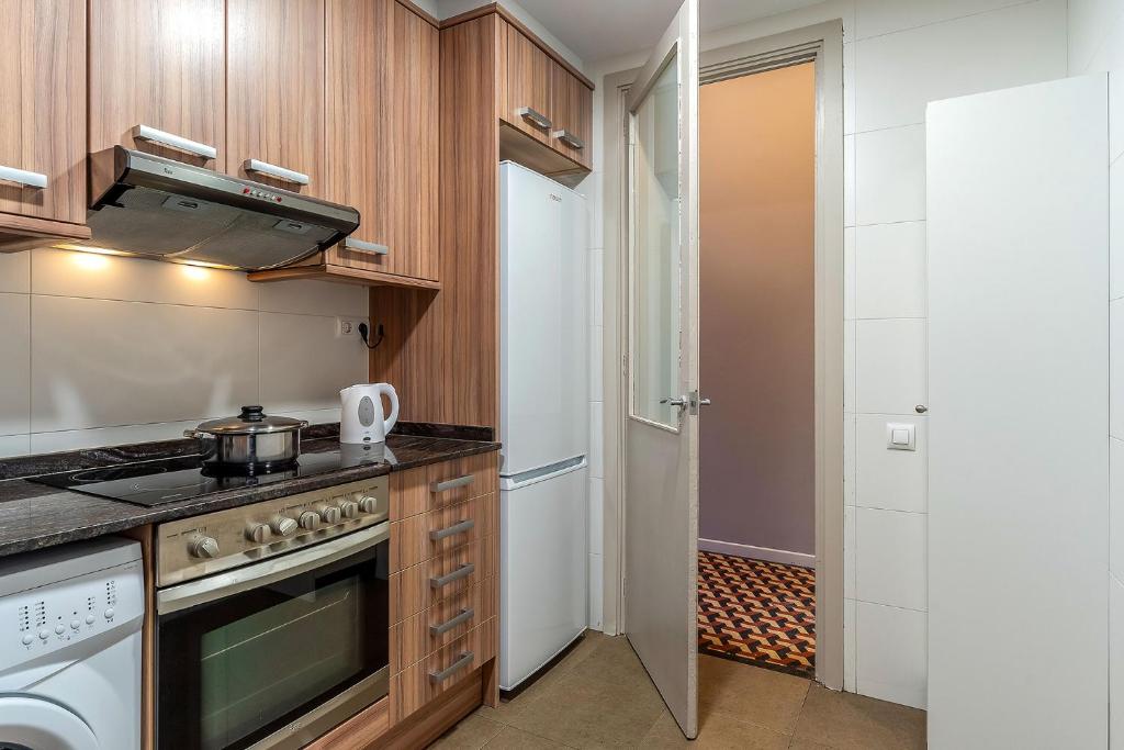 Kuchyň nebo kuchyňský kout v ubytování AB Bailen Apartments