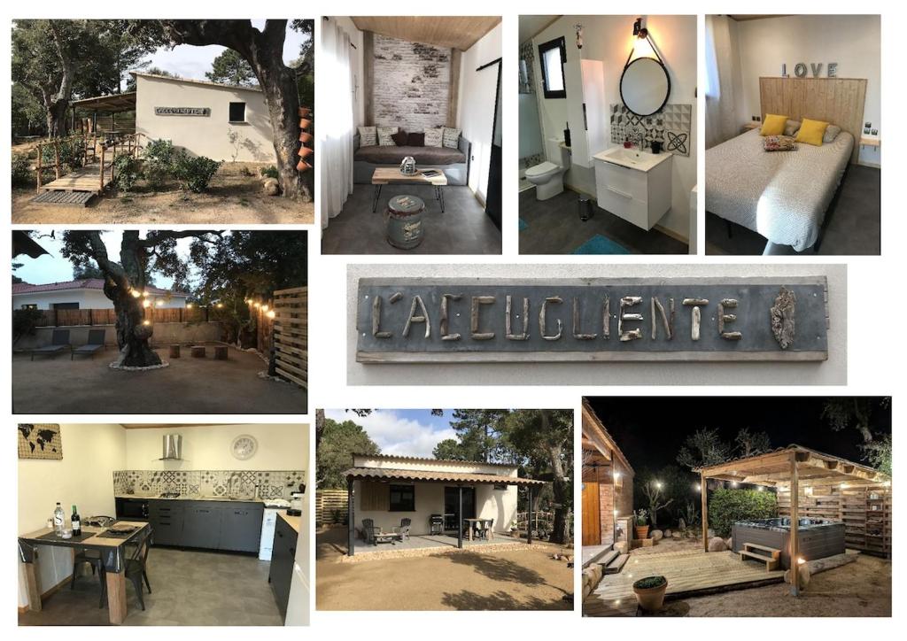 a collage of photos of a house with furniture at L'Accugliente in Lecci