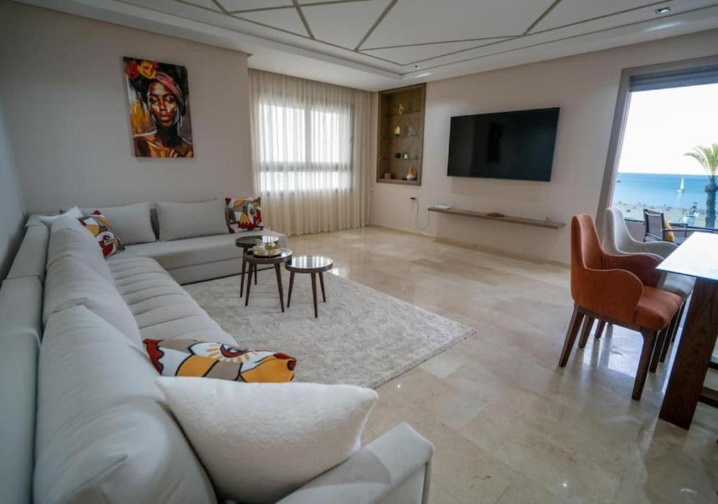 Posezení v ubytování Appartement luxueux vue mer