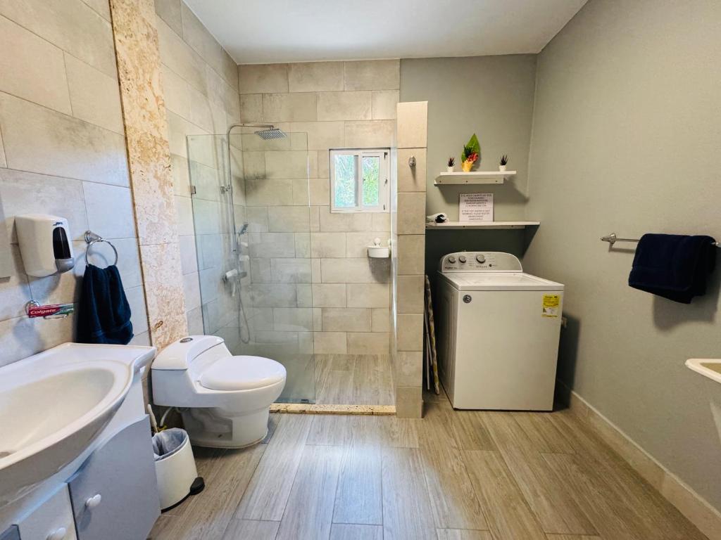 Koupelna v ubytování Casa Lambí