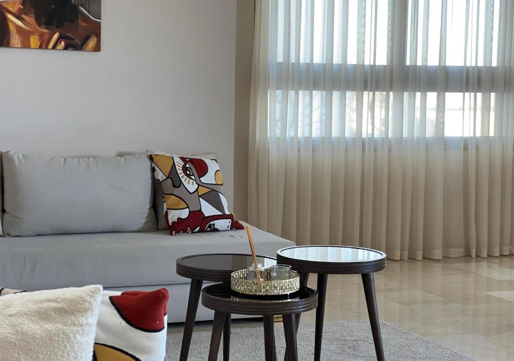Posezení v ubytování Appartement luxueux vue mer