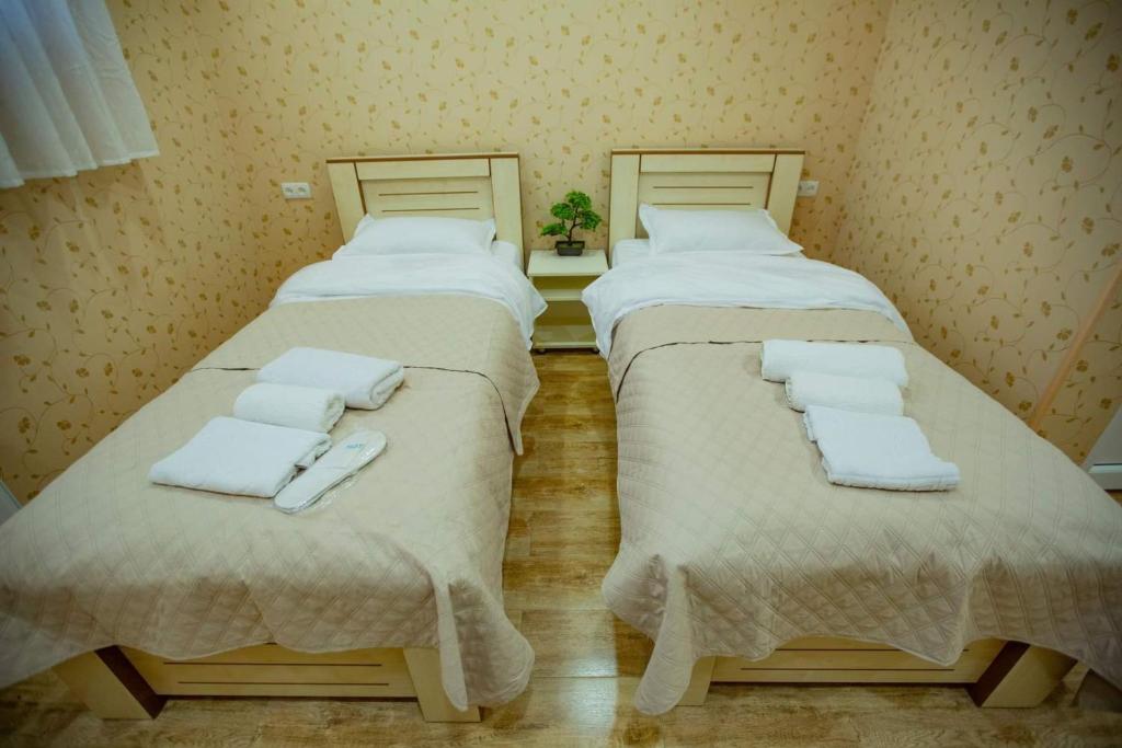 Postel nebo postele na pokoji v ubytování Tbilisi Town