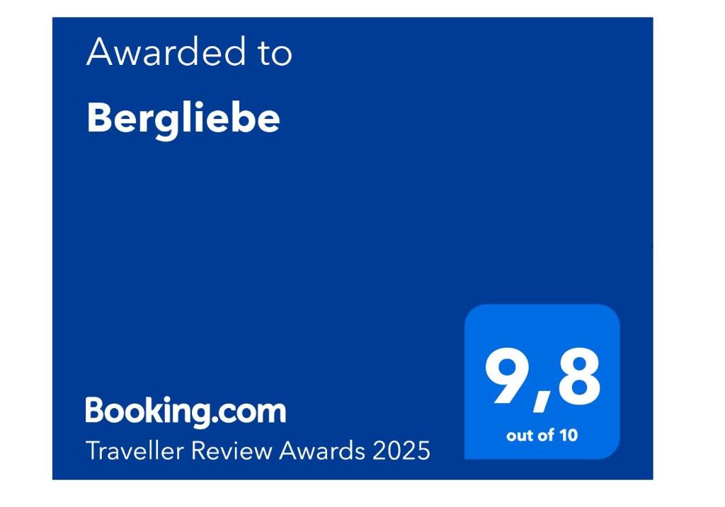 Certifikát, hodnocení, plakát nebo jiný dokument vystavený v ubytování Bergliebe