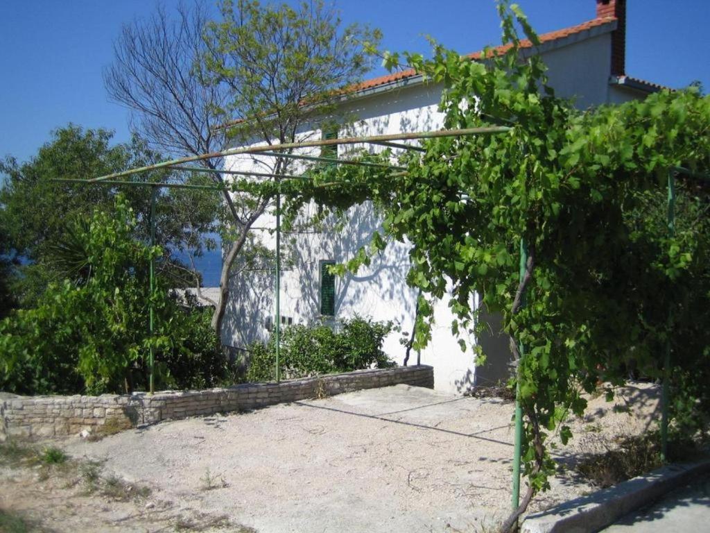una casa blanca con un árbol delante en Apartment Nansi, en Nečujam