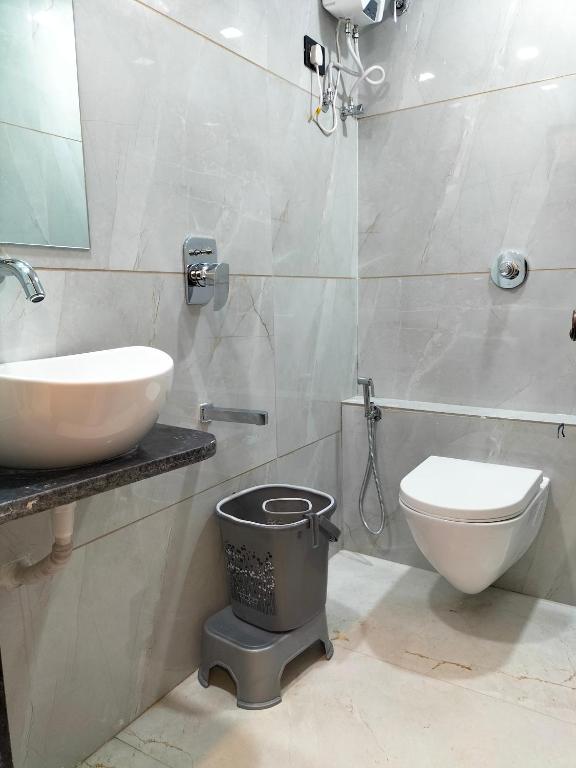 Koupelna v ubytování Hotel Paris Plaza